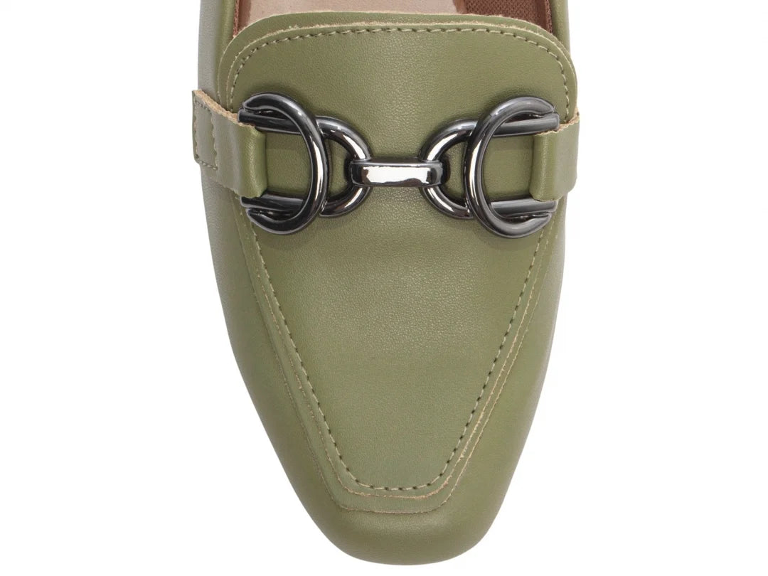 Sapatilha Mocassim Feminina Napa Verde Antiderrapante