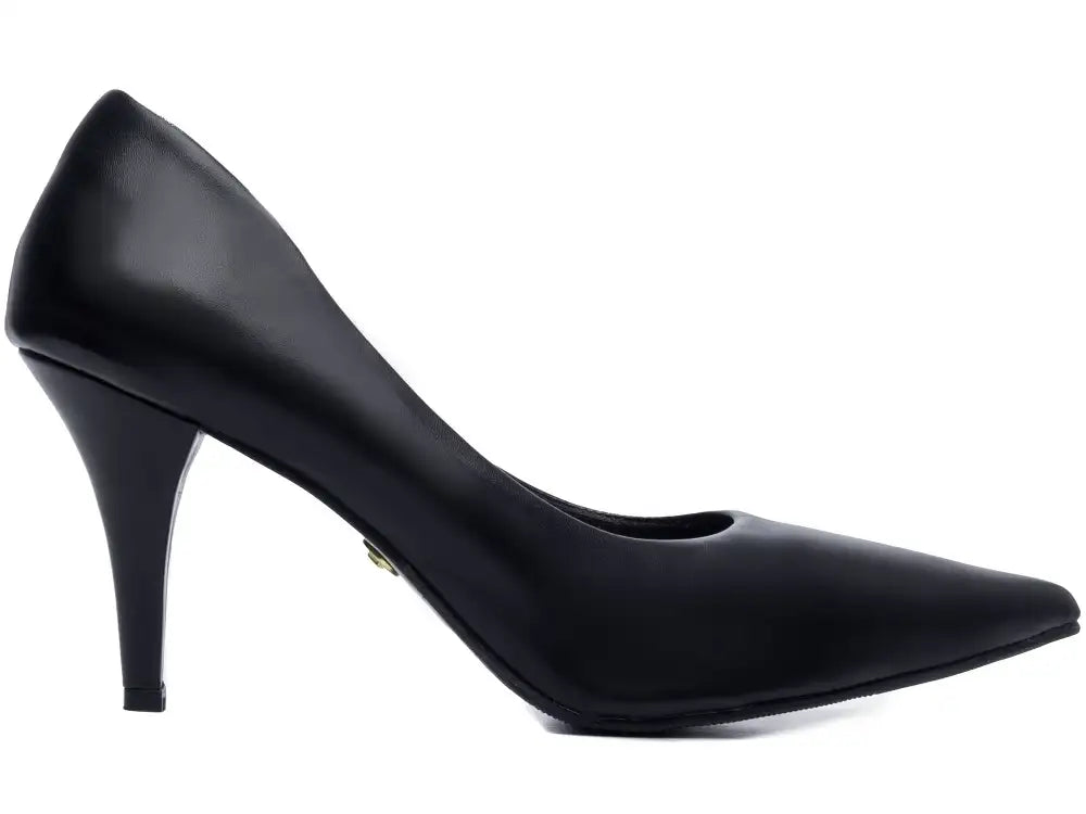 Sapato Scarpin Feminino Preto Salto Fino Numeração Grande 39 ao 44