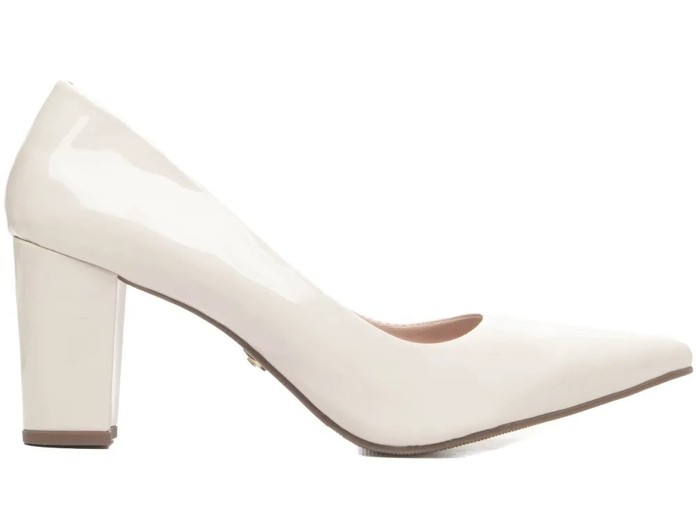 Scarpin Feminino Verniz Off White Numeração Especial Coleção FINEST