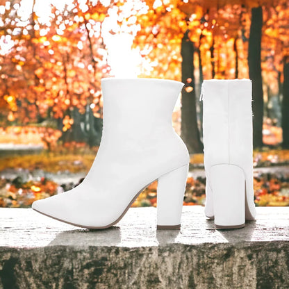 Bota Cano Curto Torricella Napa Branco 65-04B - Hyly Prime