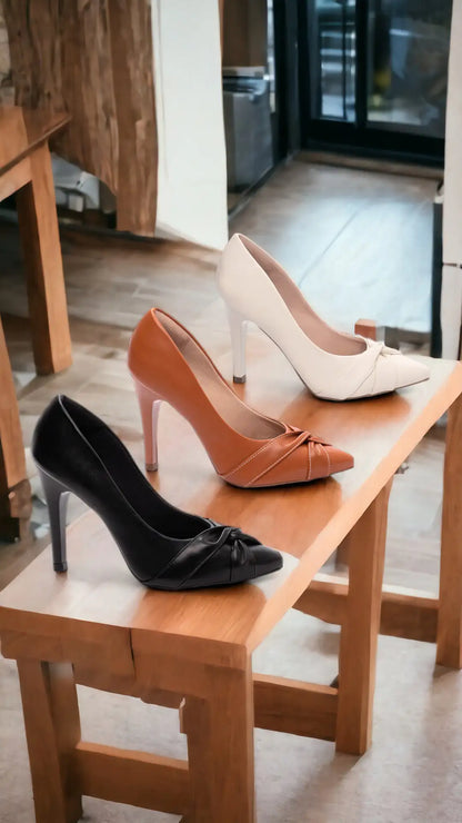 Sapato Scarpin Feminino Napa Preto Bico Fino Salto 10 cm