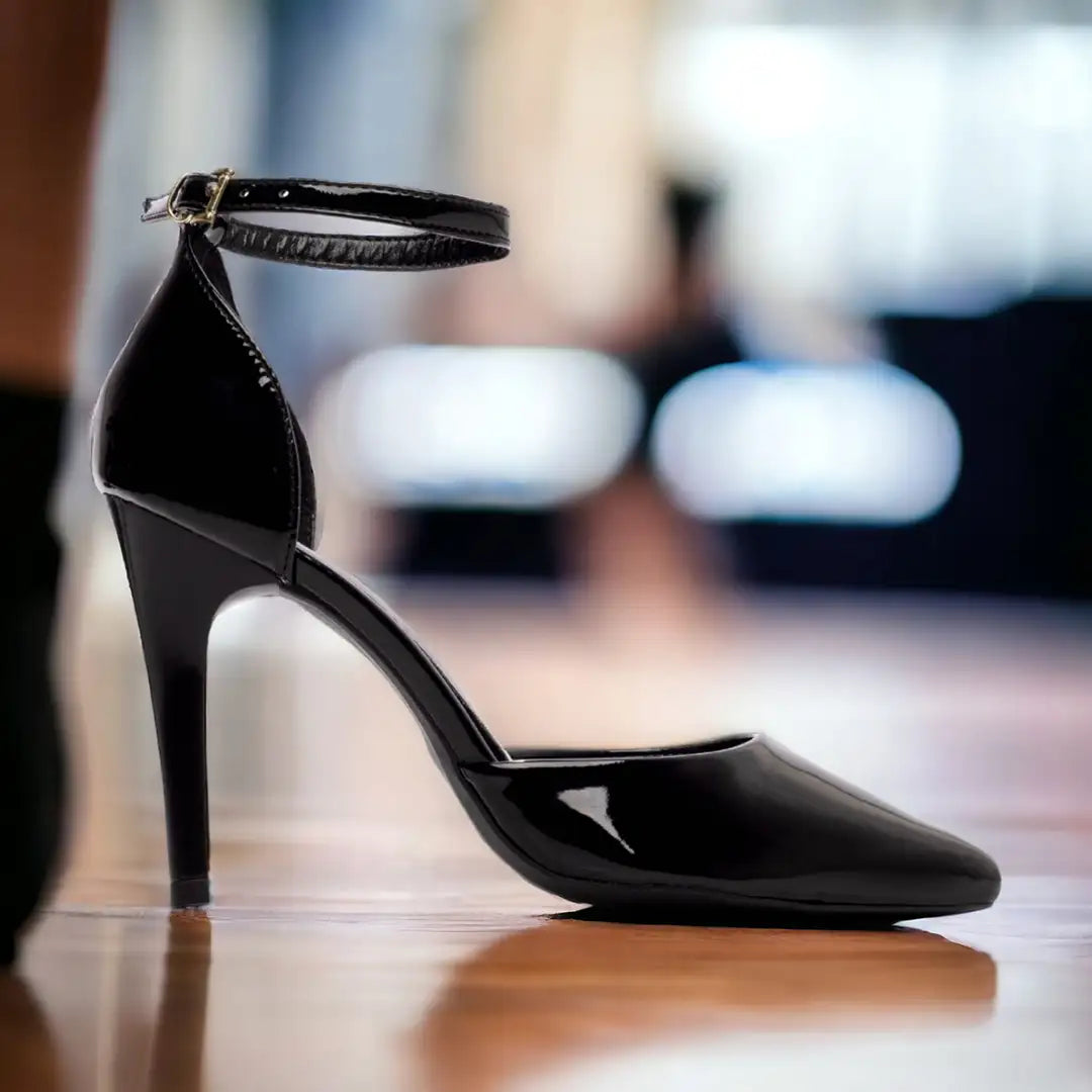 Scarpin Feminino Verniz Preto Elegante com Salto Alto 10 cm