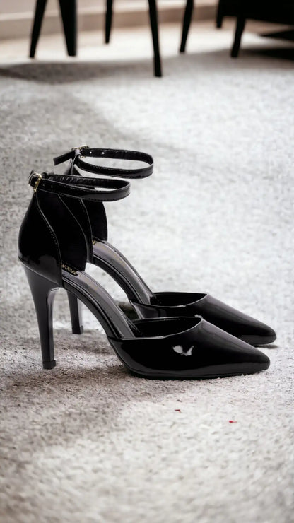 Scarpin Feminino Verniz Preto Elegante com Salto Alto 10 cm