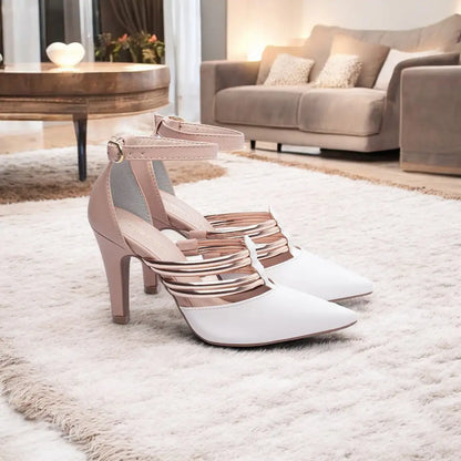 Scarpin Rosê Salto Alto 9cm em Napa – Elegância e Conforto