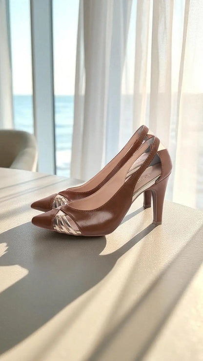 Sapato Scarpin Caramelo Salto Fino com 9 cm antiderrapante
