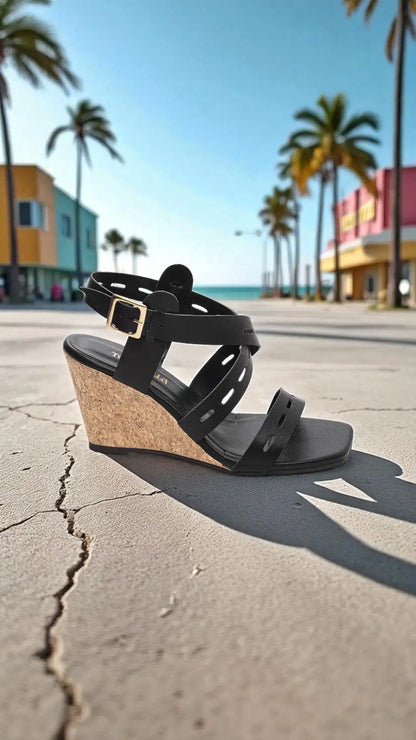 Sandália Plataforma de Cunha Anabela