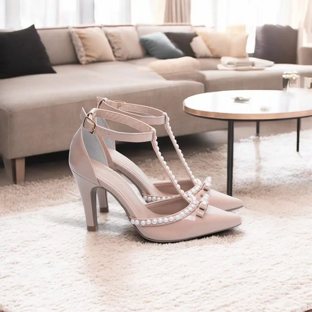 Scarpin Rose Salto Alto com Pérola - Calçados Femininos Luxo