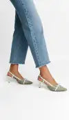 Scarpin Torricella Verde e Off White - Salto Fino 6cm Luxo