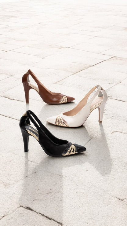 Sapato Scarpin Preto Salto Fino com 9 cm antiderrapante