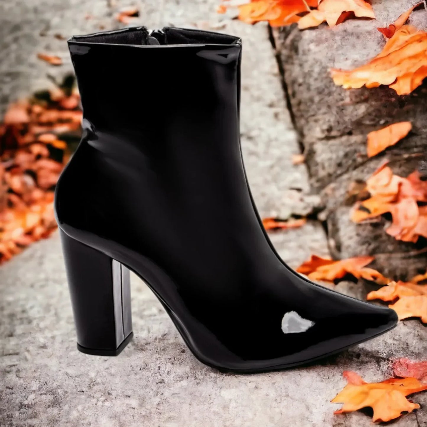 Bota Cano Curto Torricella Verniz Preto 65-04D - Hyly Prime