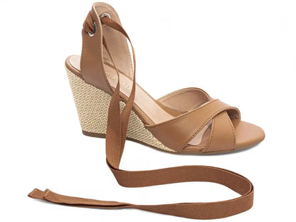 Sandália Anabela Torricella Napa Caramelo – Hyly Prime