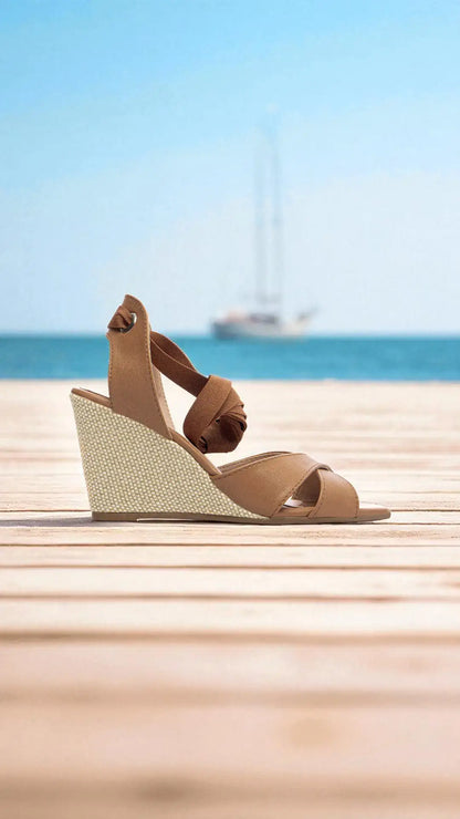 Sandália Anabela Torricella Napa Caramelo – Hyly Prime