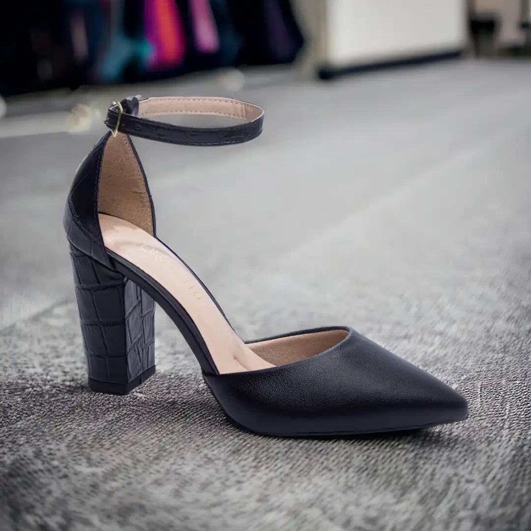 Scarpin Torricella Croco Napa Preto | Hyly Prime