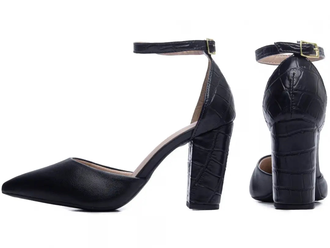 Scarpin Torricella Croco Napa Preto | Hyly Prime