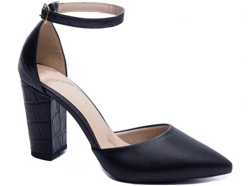 Scarpin Torricella Croco Napa Preto | Hyly Prime