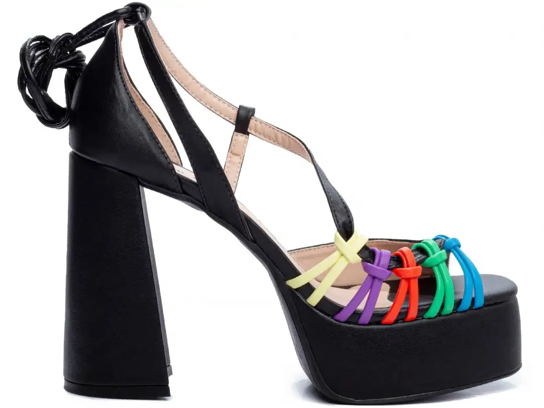 Sandália Meia Pata Torricella Napa Preto Multicolorida