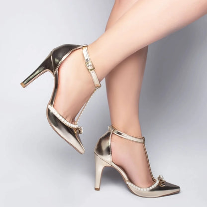 Scarpin Metalizado Ouro Light – Torricella | Hyly Prime