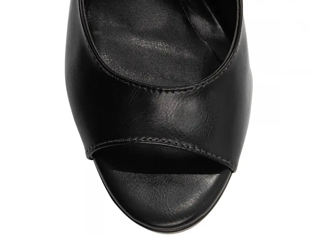 Sandália Feminina Meia Pata Preto com Salto Bloco