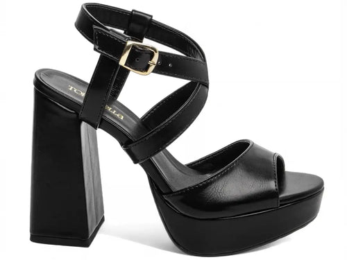 Sandália Meia Pata Feminina Napa Preto Antiderrapante