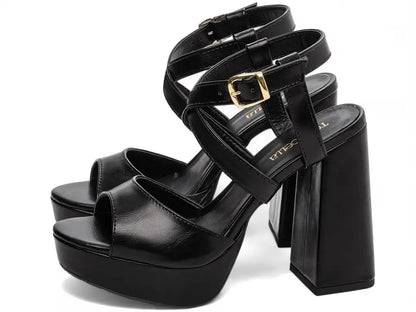 Sandália Meia Pata Feminina Napa Preto Antiderrapante