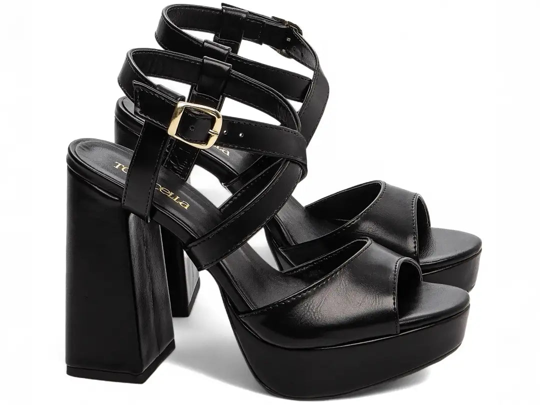 Sandália Meia Pata Feminina Napa Preto Antiderrapante