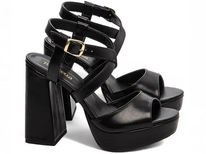 Sandália Meia Pata Feminina Napa Preto Antiderrapante