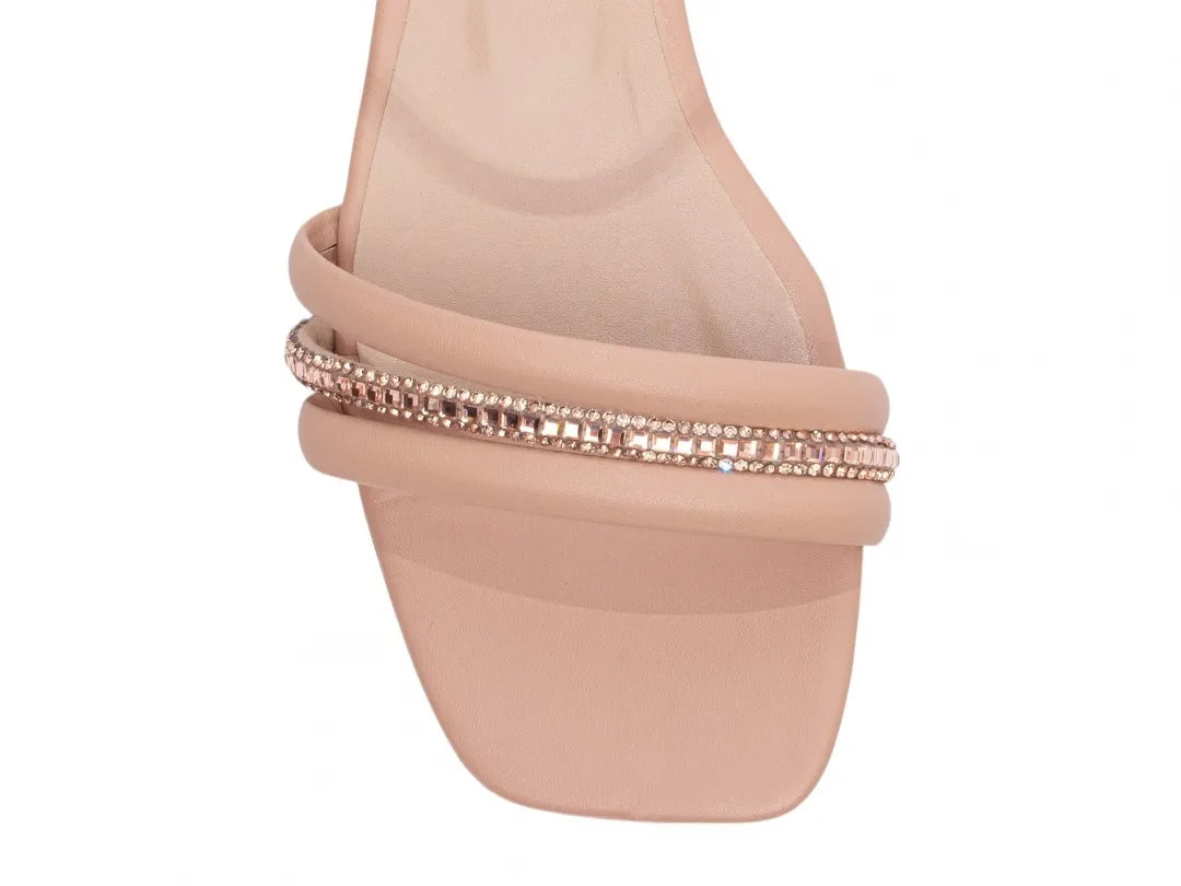 Sandália Baixa Torricella Napa Rose com Strass | Hyly Prime