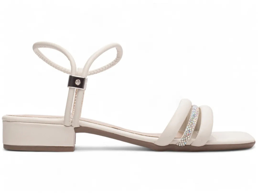 Sandália Baixa Torricella Napa Rose com Strass | Hyly Prime