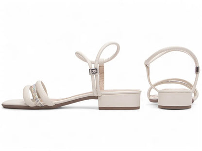 Sandália Baixa Torricella Napa Rose com Strass | Hyly Prime