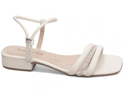 Sandália Baixa Torricella Napa Rose com Strass | Hyly Prime