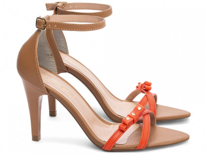 Sandália Napa Laranja e Bege Torricella 2056A Hyly Prime