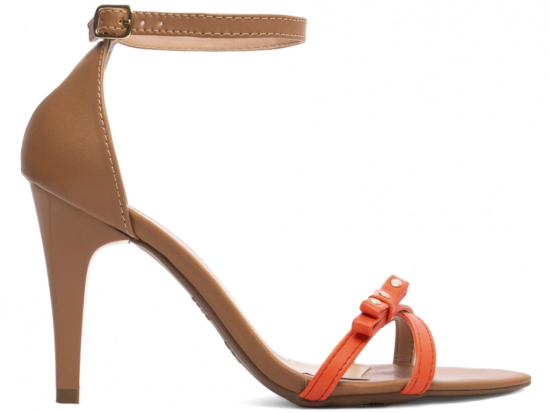 Sandália Napa Laranja e Bege Torricella 2056A Hyly Prime