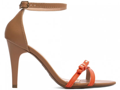 Sandália Napa Laranja e Bege Torricella 2056A Hyly Prime
