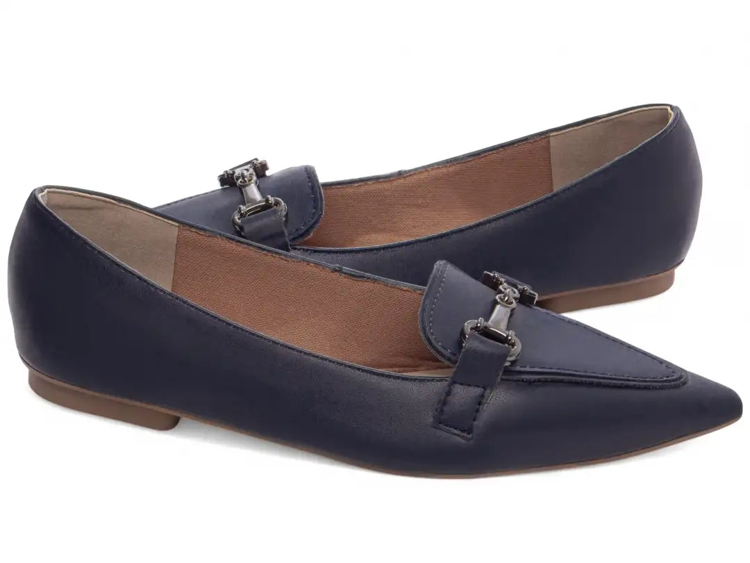 Sapatilha Mocassim Azul Feminina Elegante e Confortável Bico Fino