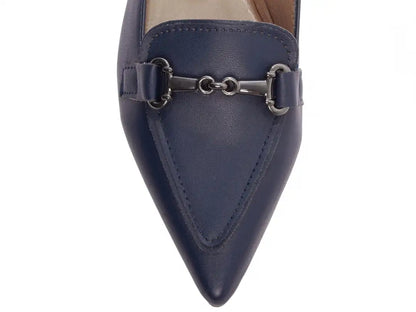 Sapatilha Mocassim Azul Feminina Elegante e Confortável Bico Fino