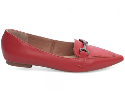 Sapatilha Mocassim Vermelha Bico Fino Feminina Elegante e Confortável