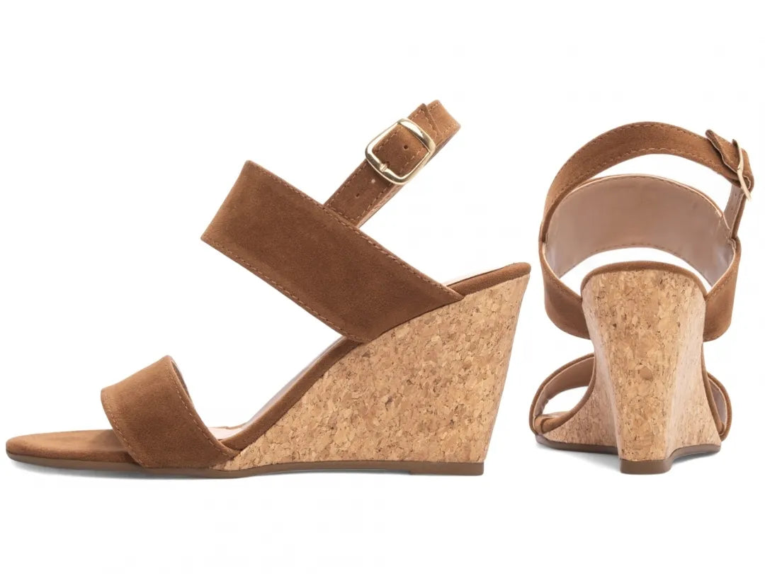 Sandália Anabela Torricella Camurção Caramelo | Hyly Prime