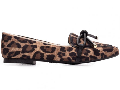 Mocassim Feminino Animal Print Onça Rasteiro Confortável