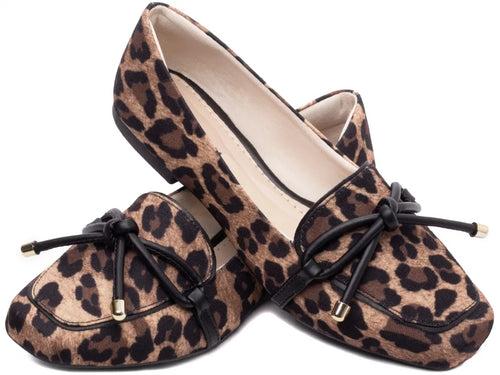 Mocassim Feminino Animal Print Onça Rasteiro Confortável