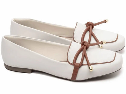 Mocassim Feminino Casual Napa Off White Antiderrapante
