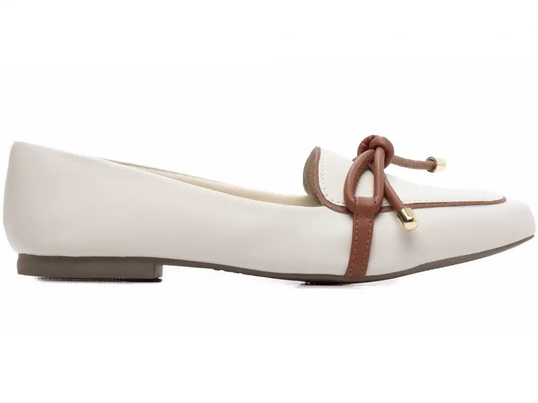 Mocassim Feminino Casual Napa Off White Antiderrapante