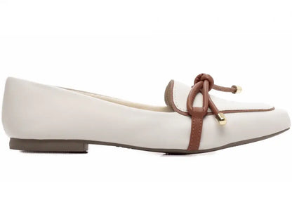 Mocassim Feminino Casual Napa Off White Antiderrapante