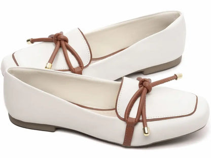 Mocassim Feminino Casual Napa Off White Antiderrapante