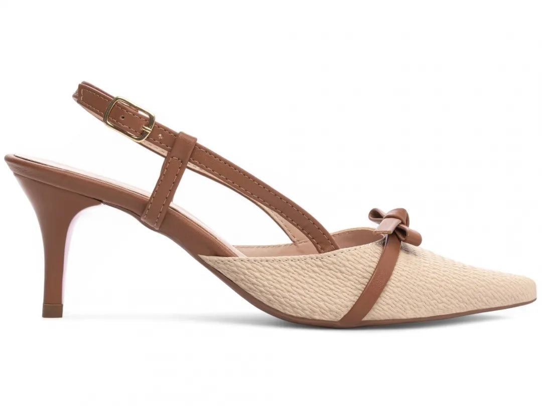 Scarpin Torricella Napa Caramelo e Bege – Hyly Prime