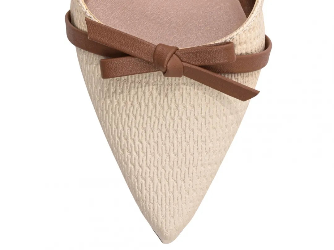 Scarpin Torricella Napa Caramelo e Bege – Hyly Prime