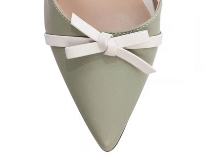 Scarpin Torricella Verde e Off White - Salto Fino 6cm Luxo