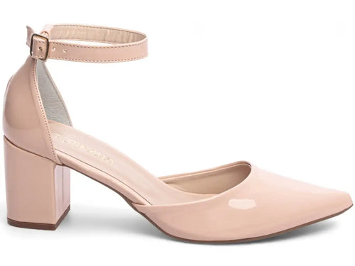 Sapato Scarpin Verniz Rose com Salto Médio 6,5 cm