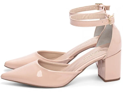 Sapato Scarpin Verniz Rose com Salto Médio 6,5 cm
