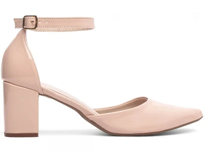 Sapato Scarpin Verniz Rose com Salto Médio 6,5 cm