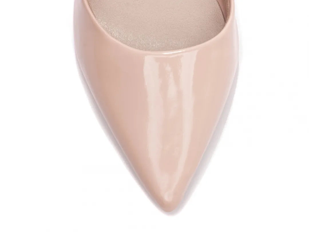 Sapato Scarpin Verniz Rose Salto 9cm com Fivela